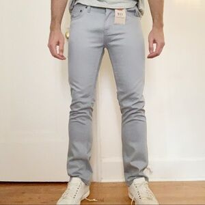Levi’s 511 Men’s Skinny Fit Jean Gray Silver 28x29 New